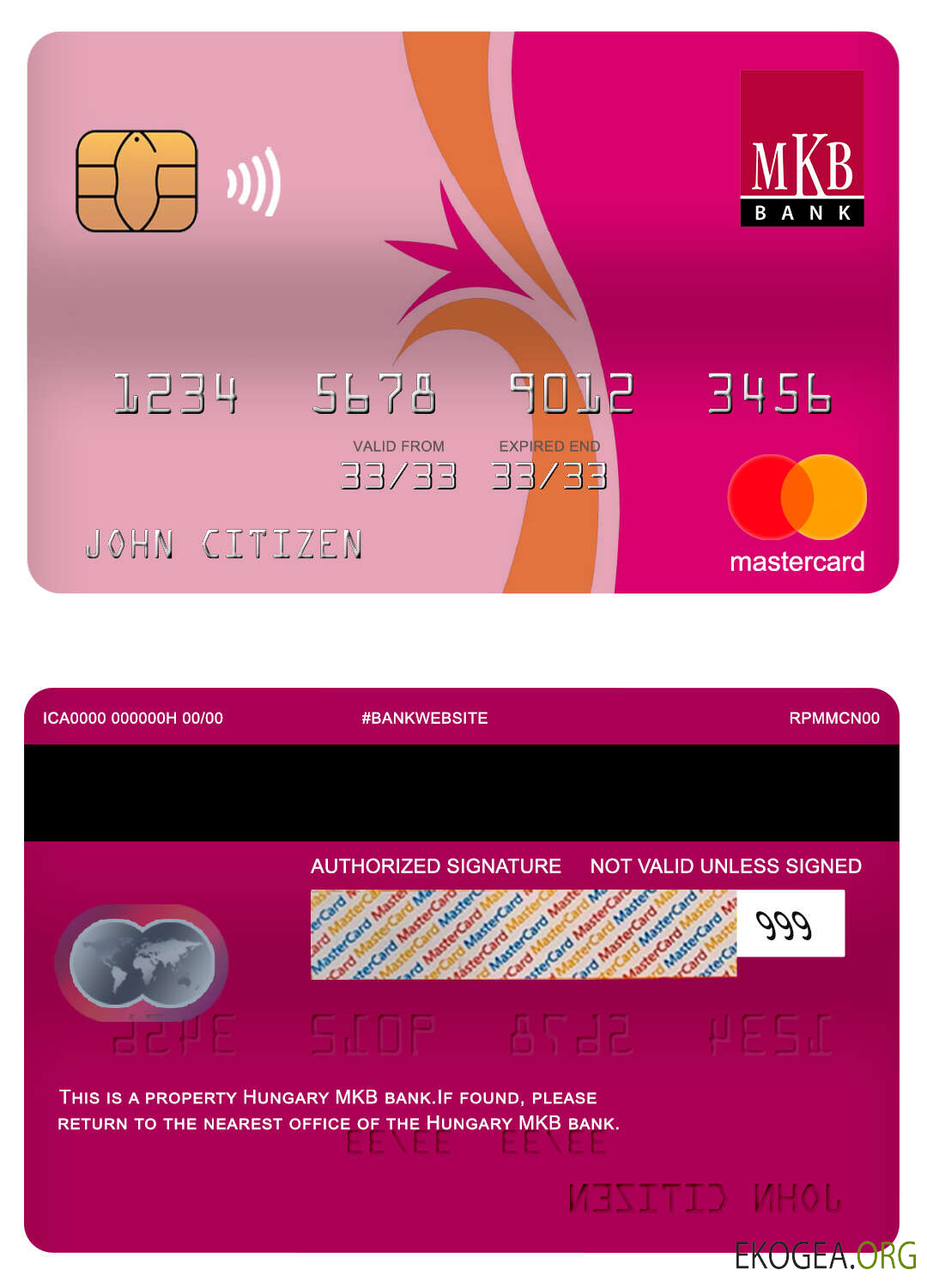 Carte mastercard de la banque hongroise MKB